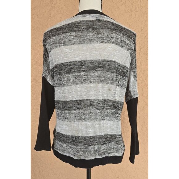 Material Cardigan Sweater Womens M Striped - Picture 2 of 15